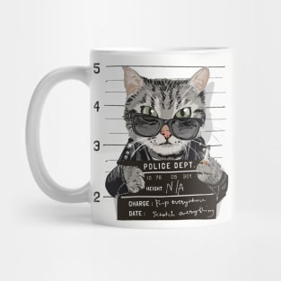 Mischievous Kitten with Glasses Mug